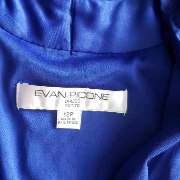 Evan-Picone BLUE Midi V-NECK Ruched Waist Racer… - Picture 5 of 8